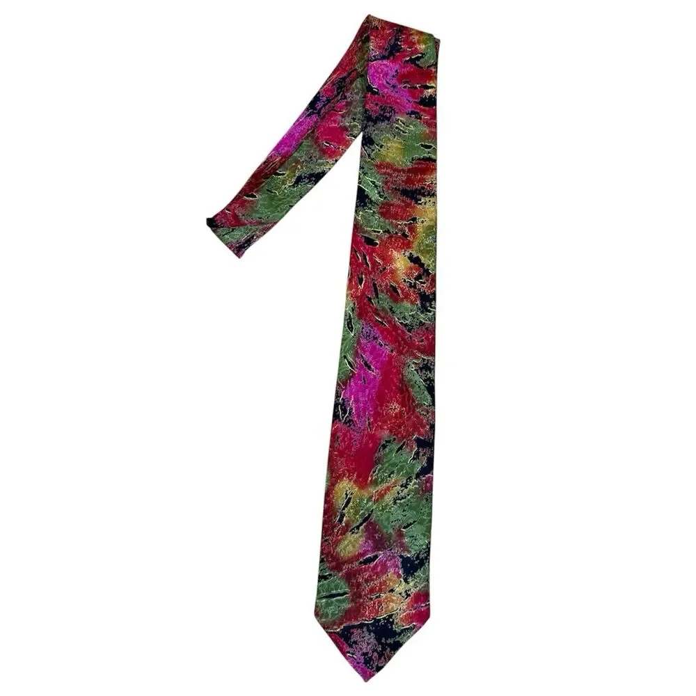 Vintage Classico New York Abstract Art Neck Tie Retro 90s Colorful Mens
